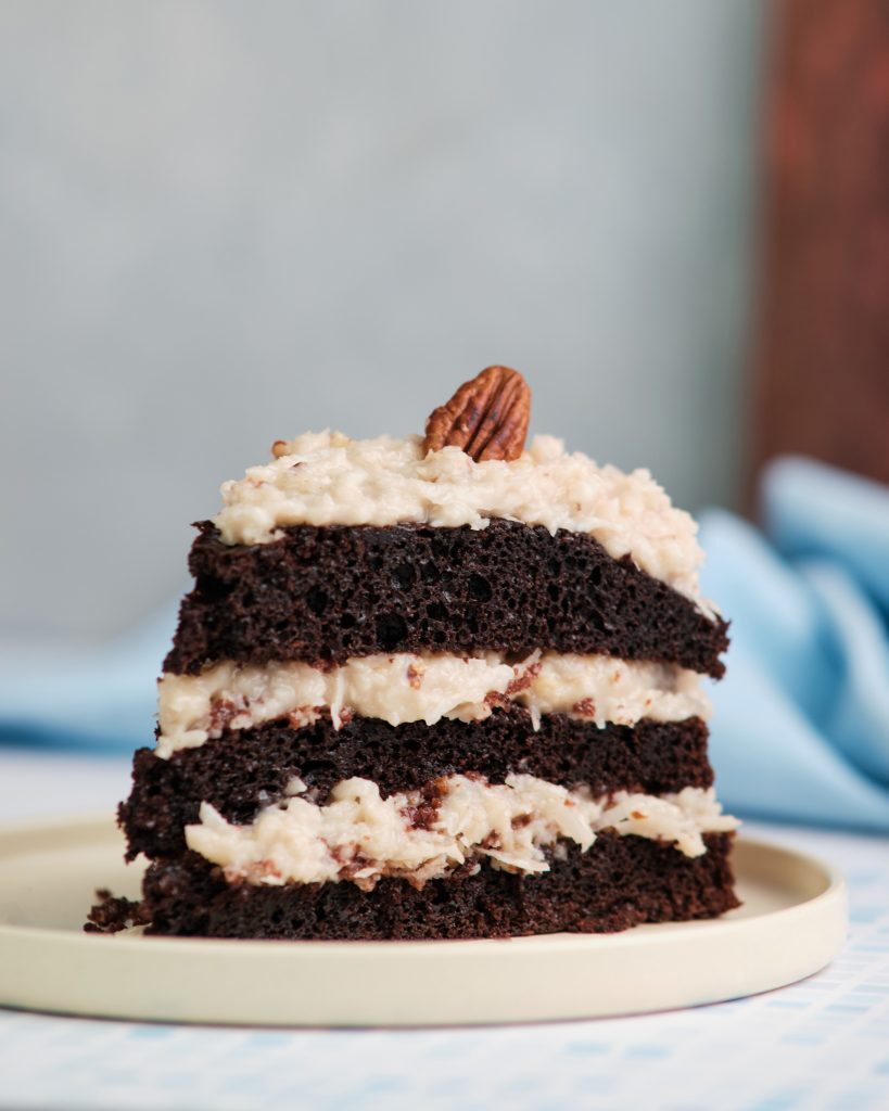 German Chocolate Cake Frosting Recipe Kelly Bejelly Today, I'll give you my special German chocolate cake frosting recipe. It strikes a perfect balance between lightness and creaminess and will give you a euphoric feeling once you try it. What's more, it's vegan, so it's suitable for everybody. So grab your notes and let's get into it!