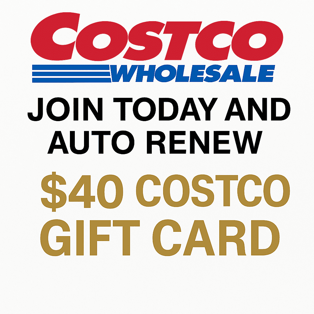 $40 Costco Gift Card Promo