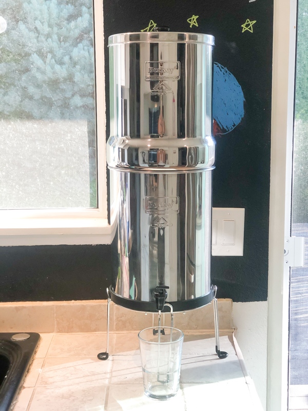 Berkey Water Filter Review Kelly Bejelly Royal Berkey Water Filter on stand on the counter in this berkey water filter review