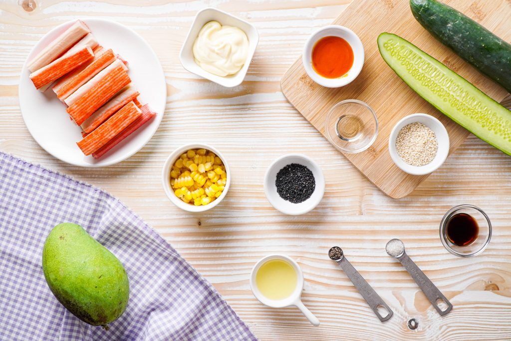 Ingredients to made Kani Salad 