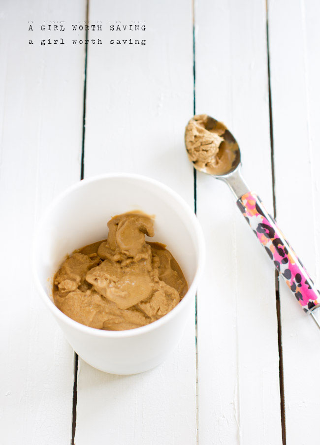 Gingerbread Ice Cream in an ice cream container with an ice cream spoon