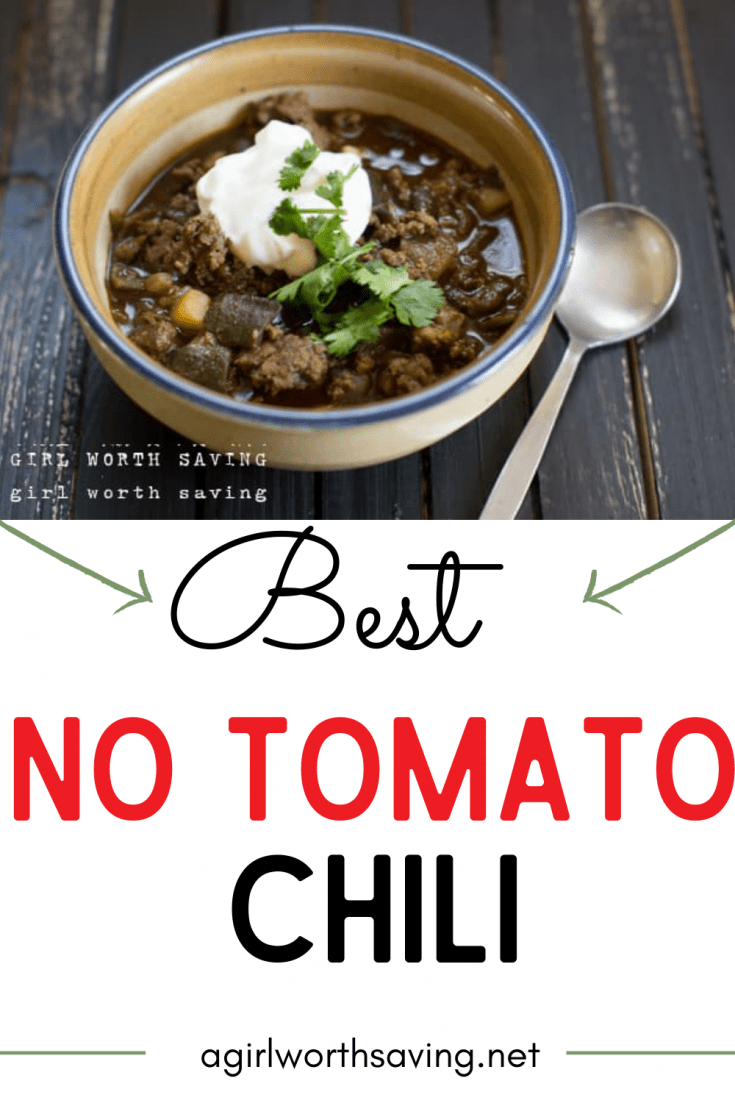 Looking for a chili without tomatoes? This no tomato chili is savory and hearty and filling. This easy recipe make the perfect lunch or dinner.