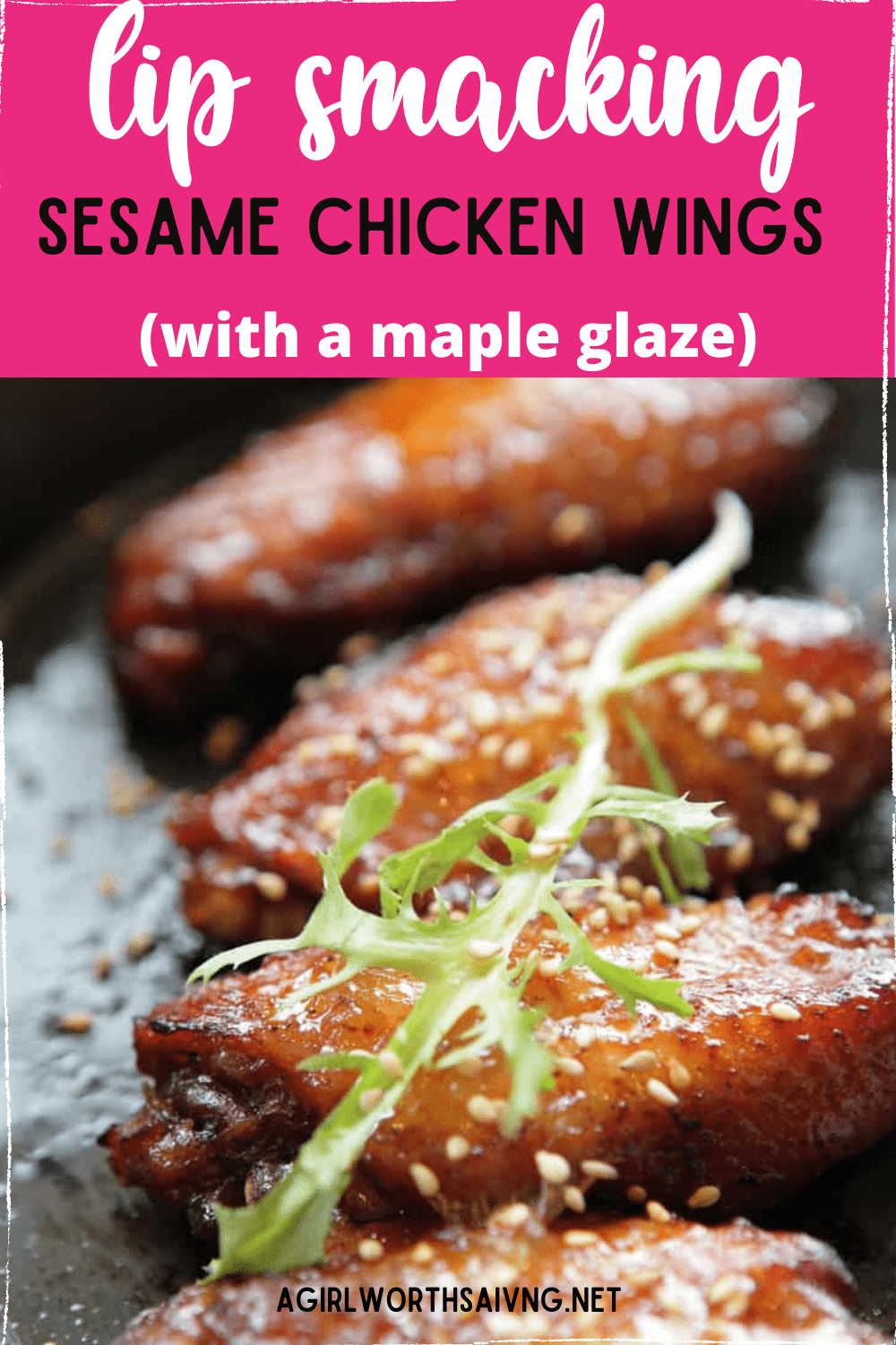 You'll love every bite of the sesame chicken wings that have been covered in a delicious maple glaze. These make the perfect meal or appetizer for your game day.