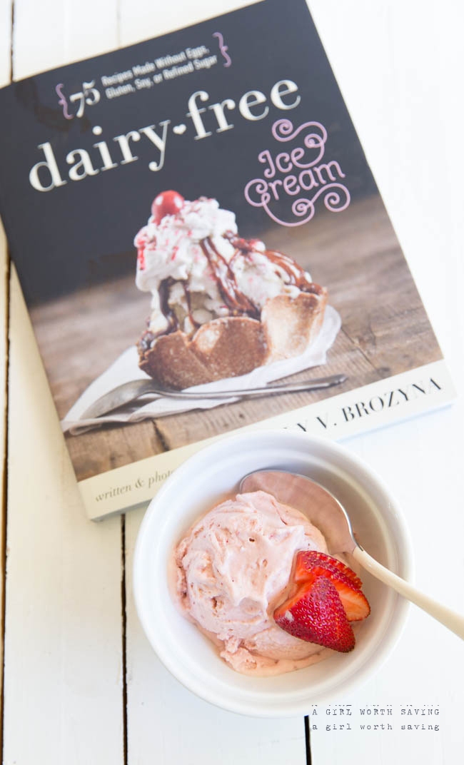 Looking for the perfect Paleo Ice Cream recipe? This Dairy-free Strawberry Ice Cream is a sweet dream and is vegan to boot!