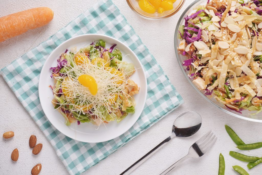 Chinese Chicken Salad Kelly Bejelly overheat shot of the Chinese chicken salad