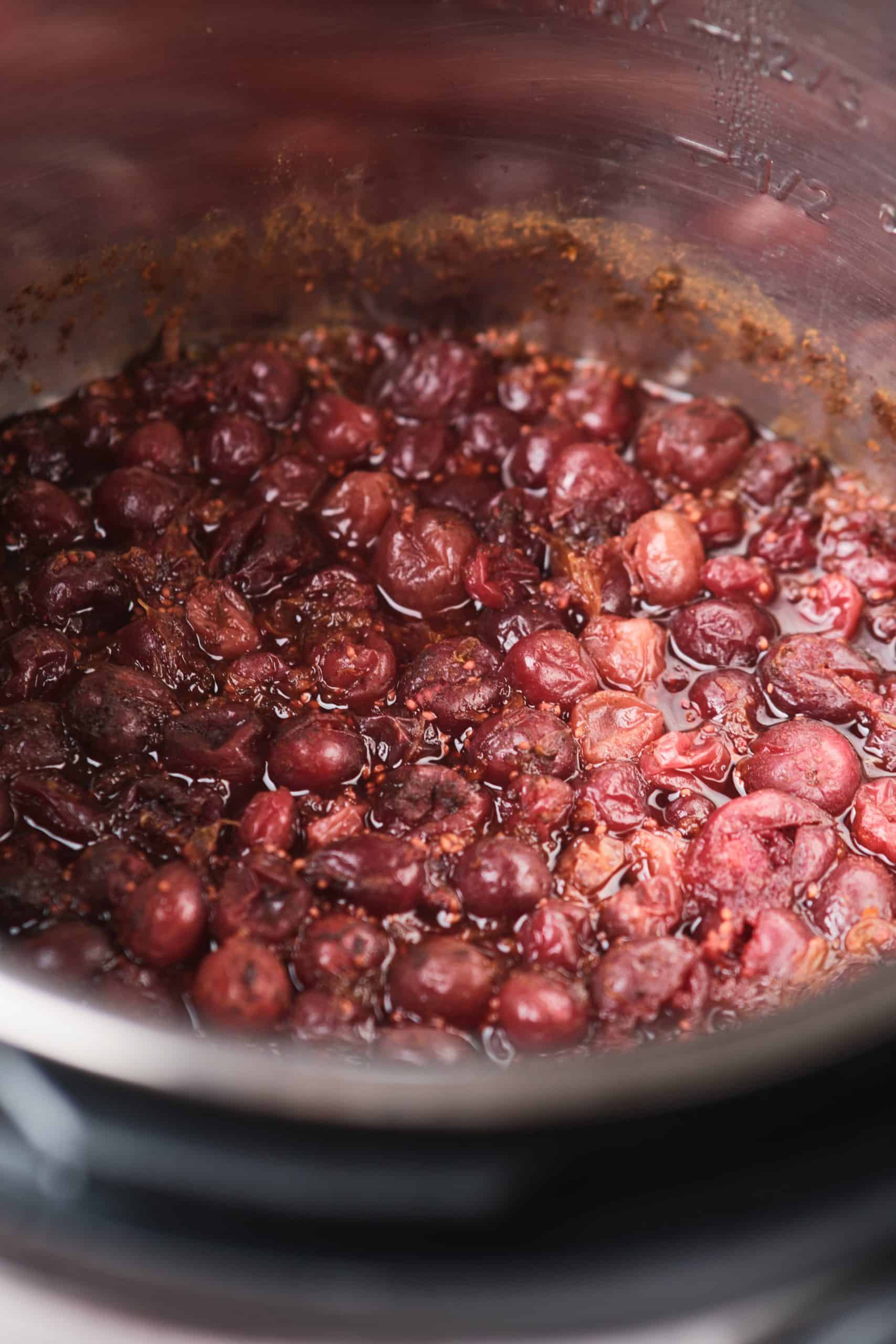 Recipe Index Kelly Bejelly close up of cranberry sauce in an instant pot