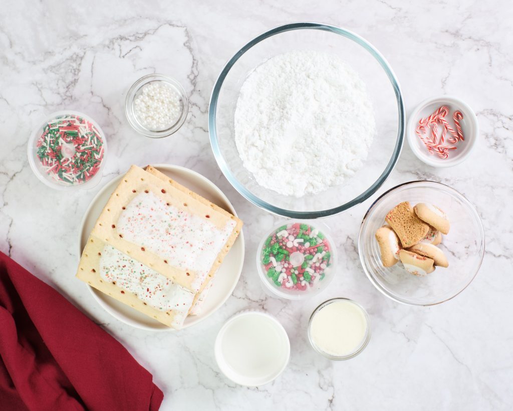 Pop-Tart Gingerbread House Kelly Bejelly ingredients to make pop tart gingerbread house