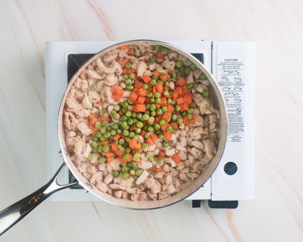 Pineapple Fried Rice Kelly Bejelly cooked chicken with peas and carrots