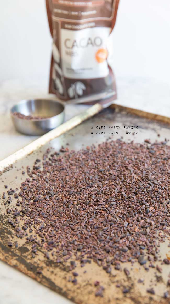 Cacao Coffee Recipe Kelly Bejelly roasted cacao on a sheet pan to make cacoa coffee